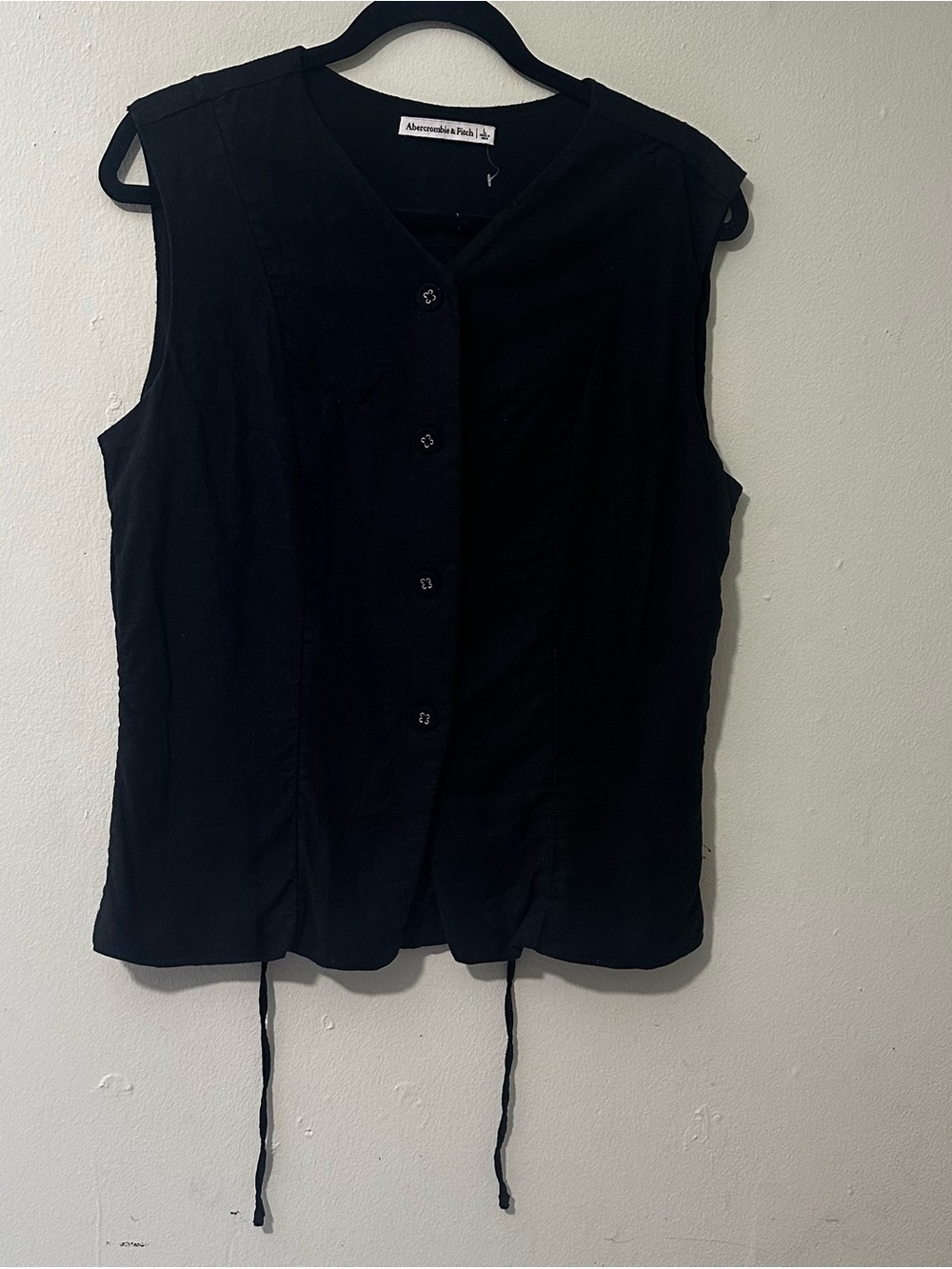 Abercrombie & Fitch Women's Black Sleeveless blazers vest
